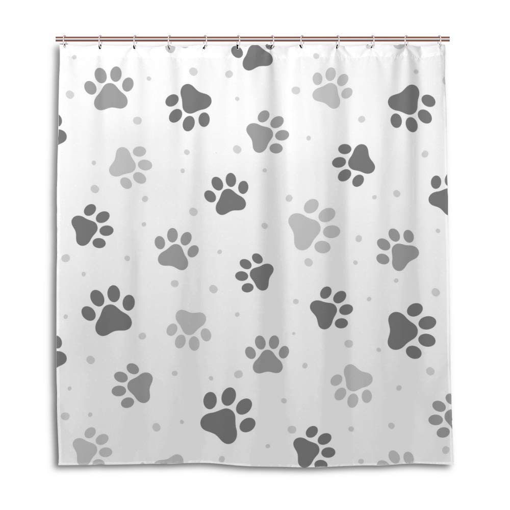 Rideau de douche polyester moderne motif animaux 152x183 avec 12 crochets en C