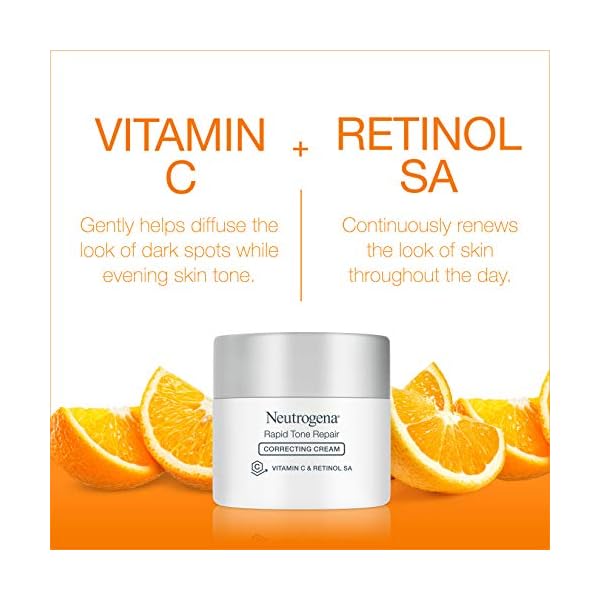 Neutrogena-Rapid-Tone-Repair-Retinol-Vitamin-C-Correcting-Cream-Tone-Evening-Face-Neck-Cream-with-Vitamin-C-Retinol-Hyaluronic-Acid-for-Dark-Spots-Fine-Lines-Wrinkles-17-oz Neutrogena Retinol + Vitamin C Correcting Cream, Rapid Tone Repair Face & Neck Cream with Hyaluronic Acid for Dark Spots, Fine Lines & Wrinkles, 1.7 oz