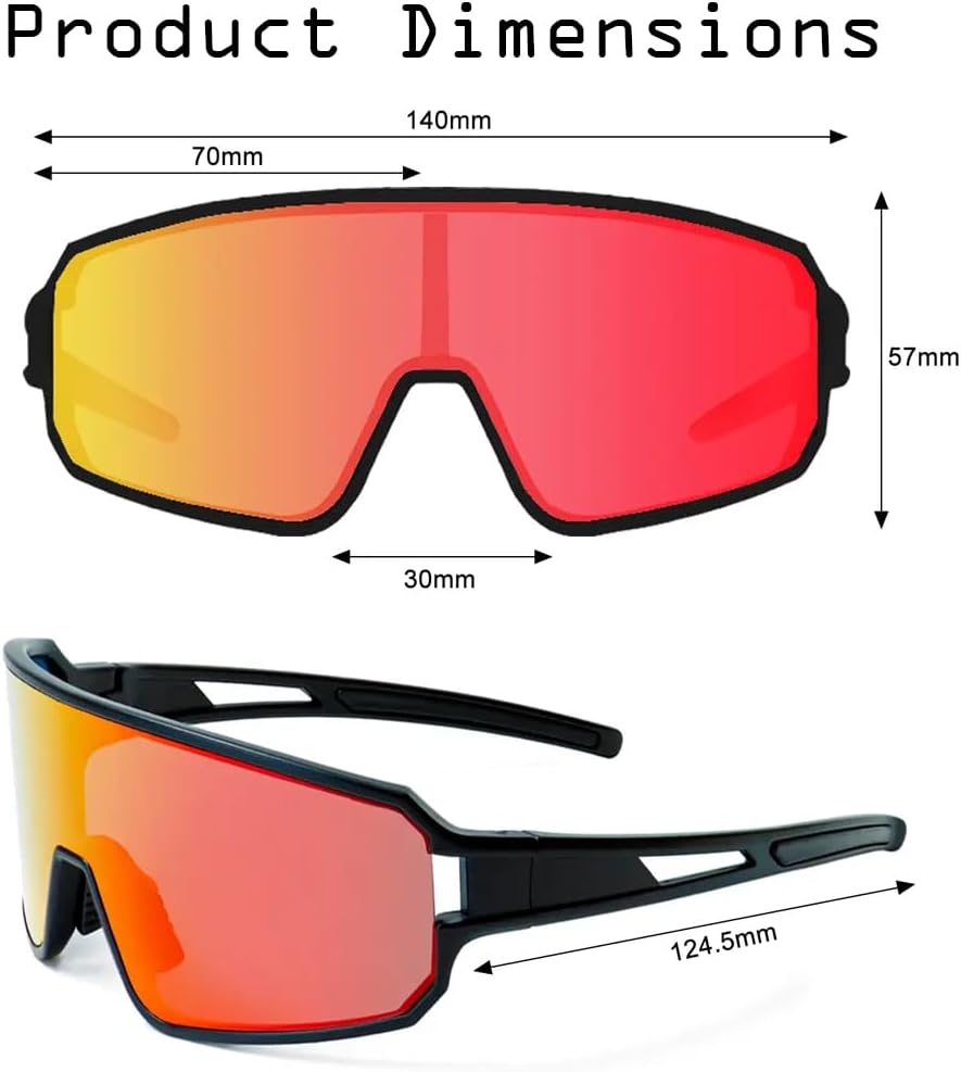 Polarized Sports Sunglasses TR90 Frame Men Women Outdoor Shield Glasses for Cycling, Baseball, Running, Fishing - Image 6