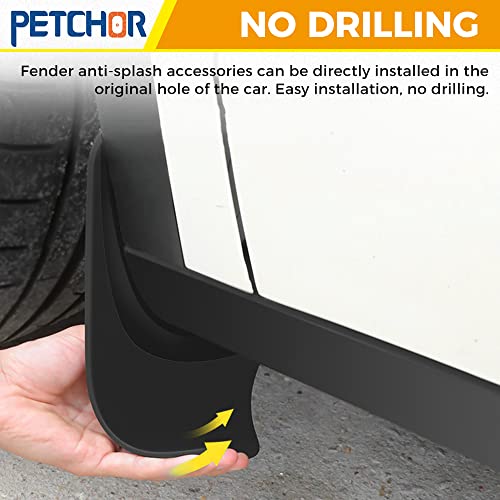 Image of 4PCS Mud Flaps Splash Guards for Tesla Model Y, No Drilling Required Tire Protector Mud Flaps, Fender Mud Guard with Accessories Compatible with Tesla Model Y 2020 /2021 /2022 /2023 /2024