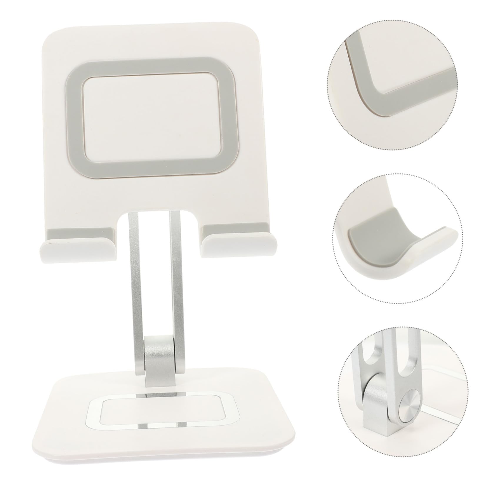 Supporto Telefono da Scrivania Pieghevole in Metallo Regolabile Stand per Tablet e Cellulare Antiscivolo con Base Stabile Portatile per Ufficio e Casa