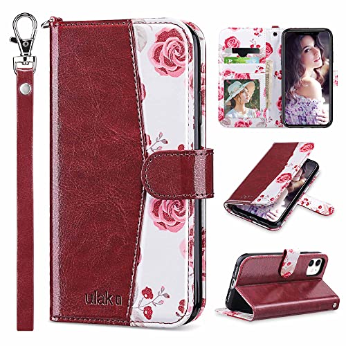 ULAK Compatible with iPhone 11 Wallet Case with Card Holder, PU Leather Flip Cover with Kickstand Magnetic Closure, Shockproof Protective Phone Case for iPhone 11 6.1 Inch, Wind Red by ULAK - Used condition - US$9.19