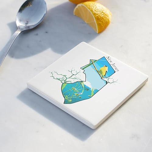 Miniatura 3 de Posavasos Joyride para decoración del hogar, posavasos de cerámica individual, cuadrado individual de 4 pulgadas, parte trasera de corcho