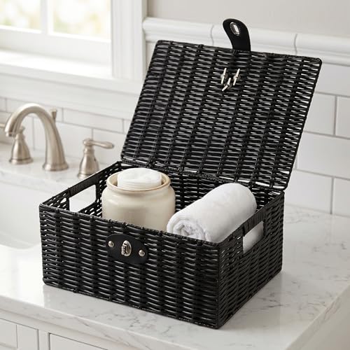 Cestas de almacenamiento de resina perfectas para organizar el baño y dormitorio 7