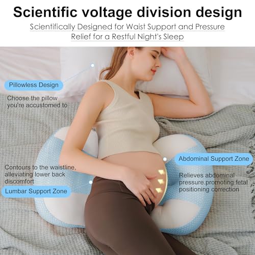 Image of Maternity Pillow for Pregnant Women - Pregnancy Pillow for Comfort & Support, Perfect for Side Sleeping, Back Pain Relief, Soft Maternity Pillows for Women