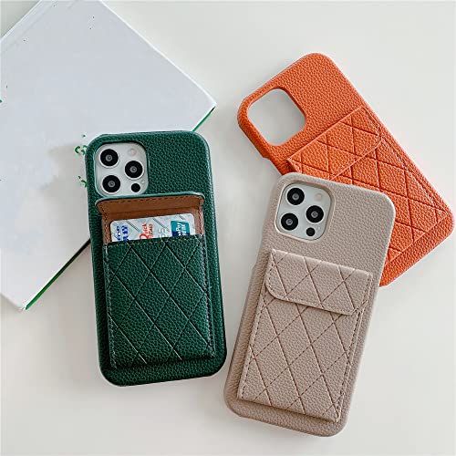Étui en cuir PU de luxe BSAPP pour iPhone XS Max style élégant avec porte-carte kaki