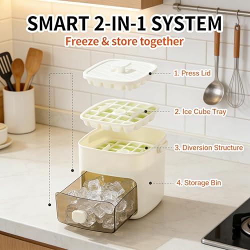Cubetera doble bandeja 48 cubos con tapa y pinzas 2 pcs miniatura 3