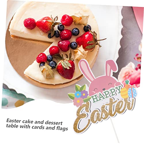 Gogogmee Bolinho 1 Conjunto De Cartão De Bolo Decoração De Coelho Enfeites Caseiros Topper De Cupcak