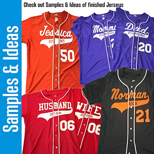 Camiseta de béisbol para adultos con 6 botones, personalizada con trenza, ribete, logo, nombres y números miniatura 6