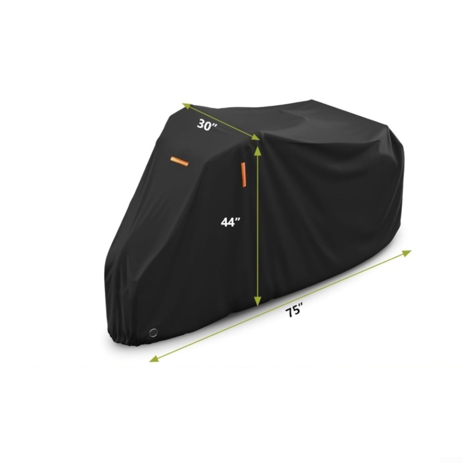 KiraKira Wodoodporny pokrowiec na rower trójkołowy dla dorosłych z paskami odblaskowymi, do wytrzymałego pokrowca na rower elektryczny, Oxford, deszcz, śnieg, 180 x 80 x 111 cm, czarny (600D)