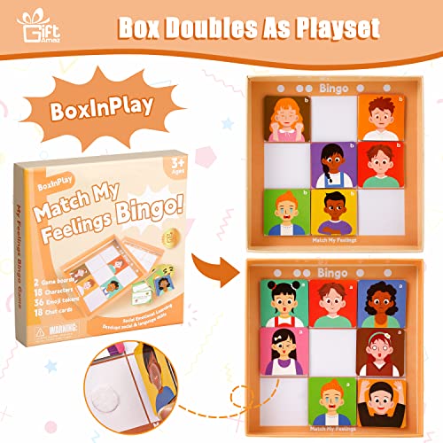 Giftamaz Social Emotional Learning Games, 55 Pcs Communication Games For Kids, Social Skills Games, Emotion Feeling Cardboard Toys Boxinplay Gift For Toddlers Boys Girls 3+ Year Old #TOP2