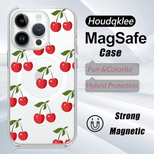 Houdqklee Magnetic for iPhone 14 Plus/15 Plus Case, Cute Girly Cherry-A Phone Case Compatible with MagSafe, Clear Soft Slim Fit Shockproof Protective Case for Women Girls for iPhone 14 Plus - image 3