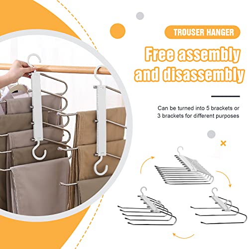 Miniatura 3 de Ronronner Perchas Pantalones Juego De 2 Perchas Ahorra Espacio Con 9 Ganchos Organizador De Armario Para Pantalones, Faldas, Corbatas Y Ropa Percha Pantalón Plegable Para Almacenamiento