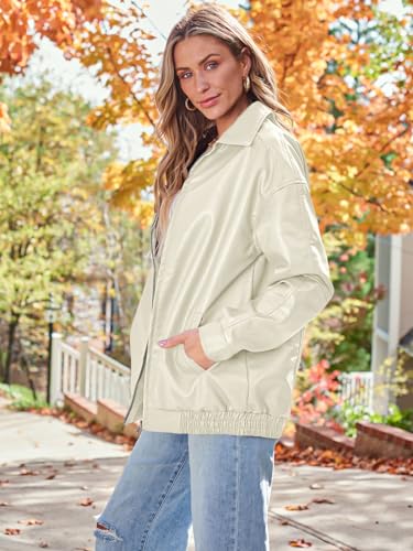 image for AUTOMET Womens Oversized Leather Jackets Faux Suede Fall Fashion Motor