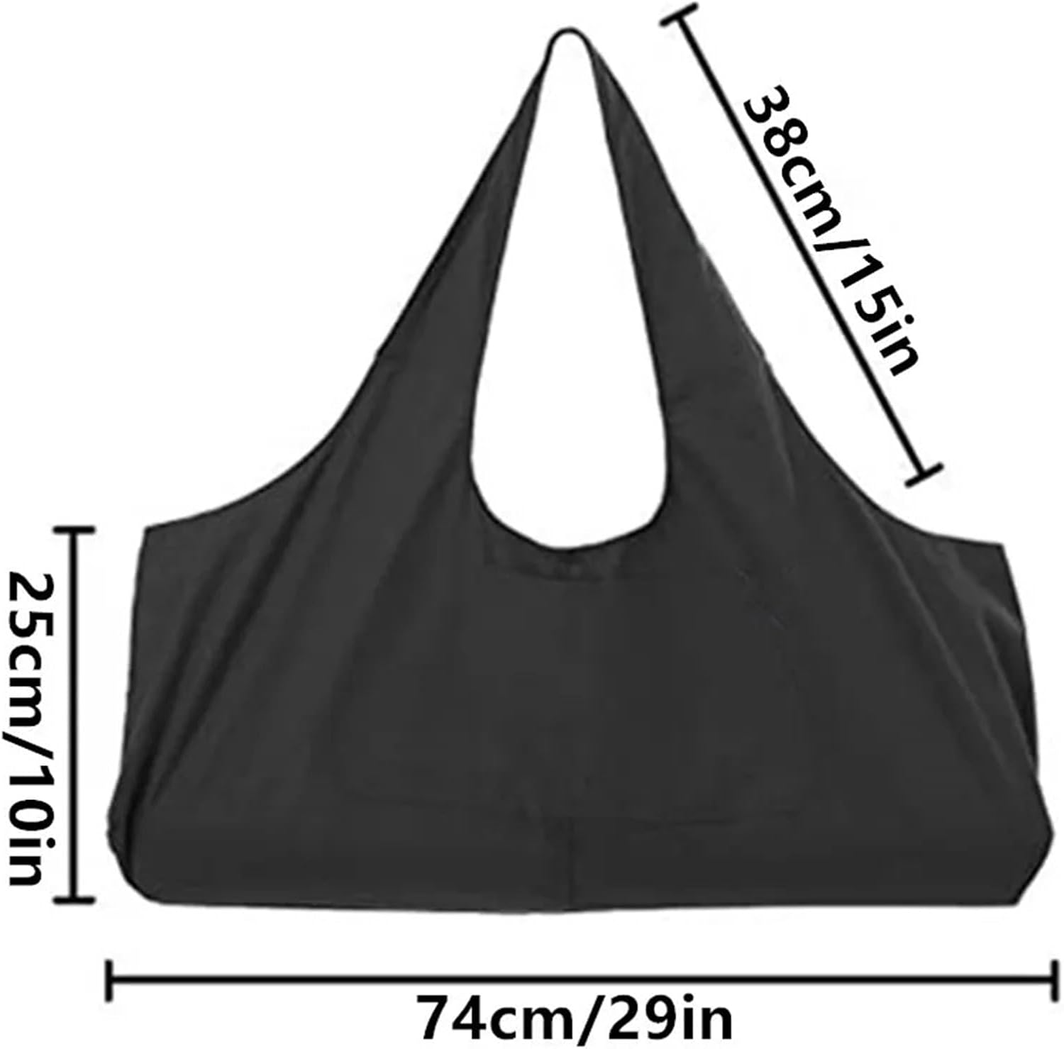 Yoga Mat Carry Bag Oversized Sling with Side Pocket for Fitness Clothing and Travel(Khaki)