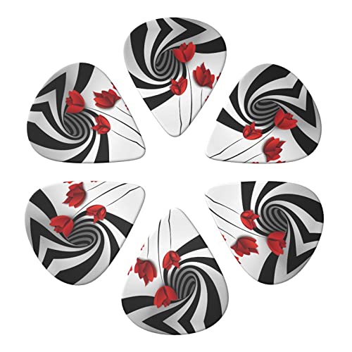 Red Flower Lot de 6 médiators pour guitare acoustique, guitare électrique, basse, ukulélé – fins, moyens et épais - Les Beatles, Paul McCartney, John Lennon, RIngo Starr, George Harrison Red Flower Lot de 6 médiators pour guitare acoustique, guitare électrique, basse, ukulélé - fins, moyens et épais – Image 5
