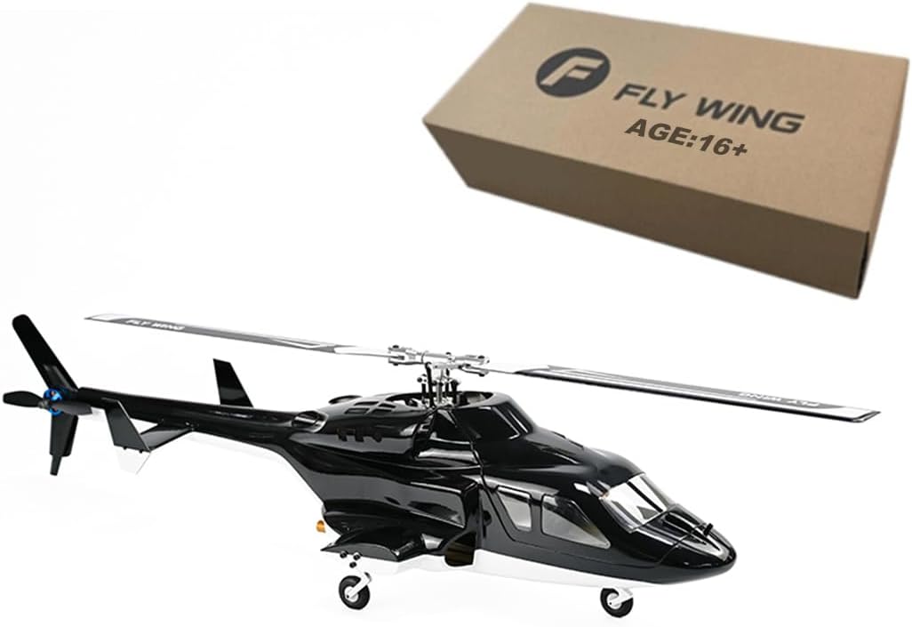 RC Helicopter for Adults, FLYWING FW450L Air-Wolf 450 -Class 2.4G RC Military Helicopter, with GPS Positioning, Brushless Motor, RTF Aircraft for Beginners (PNP Version)