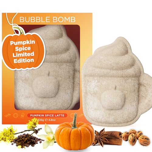 Pumpkin Spice Latte Bath Bomb for Women & Girls – Luxury Fall Bat...