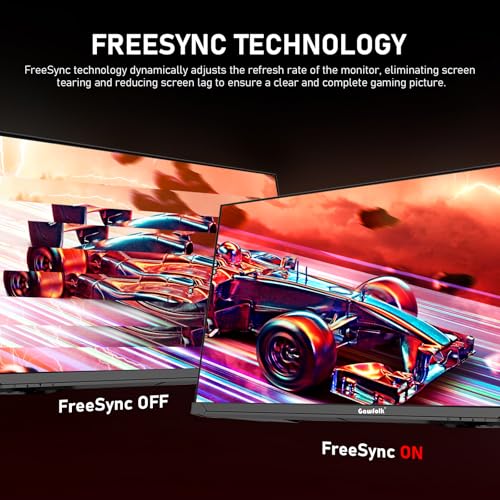 Image of Gawfolk 27 inch 2K QHD(2560x1440) PC Screen, 180Hz Gaming Monitor, 1ms Without Bezel, FreeSync,100% sRGB, 178 Wide Viewing Angle, HDMI2.0、DisplayPort, 75 * 75MM Wall Mount Compatible - Black
