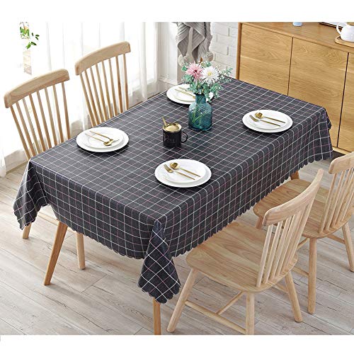 Nappe PVC Rectangulaire Carrée ImperméAble Preuve D'Huile-Nappe Vinyle Moderne Ménage Treillis Nappe Nettoie Facilement pour Cuisine Jardin Plein Air ou IntéRieur Cover