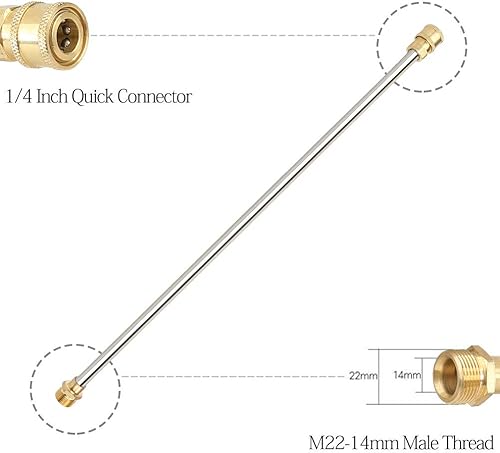 Miniatura 4 de Sooprinse Pistola de lavado de alta presión de 4000 psi con extensión de 19 pulgadas, 5 boquillas de conexión rápida para Honda Excell Troybilt,