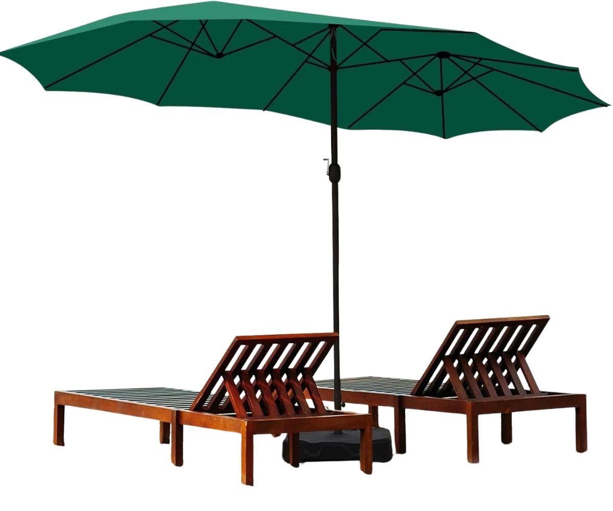 15FT Large Double-Sided Patio Umbrella with Metal Cross Base – Outdoor Market Garden Umbrella – Ideal for Balcony, Lawn, Hotel, Poolside, Backyard, Café-image-11