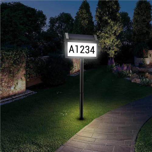 Número solar para casa exterior con luz LED impermeable para pared