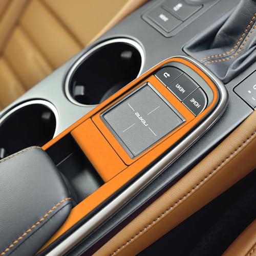 FDAIUN 車 センターコンソール パネル 装飾 ステッカー レクサス RC 2015~2017年に適用 アクセサリー スエード 材料 ソフトな手触り カスタムドレスアップ Lexus RC 内装パーツ インテリアパネル 両面テープ付き 3pcs (オレ