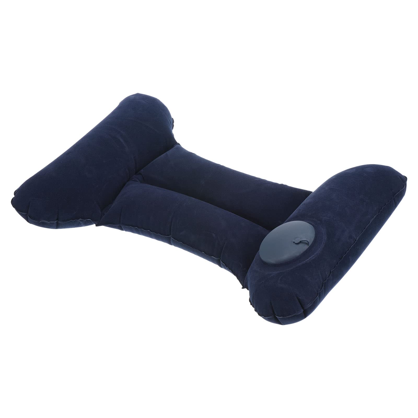 PATIKIL Gonflable Voyage Oreiller, Lombaire Soutien Voyage Vols Coussin Floqué Air Oreiller pour Avion Train Bureau, Marine Bleu