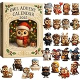Eule Adventskalender 2025 – 24 Tage Countdown-Kalender mit Flachen Eulenornamenten aus 2D-Acryl, Weihnachts-Adventskalender für Weihnachtsbaumschmuck und Deko, Urlaubsüberraschungen