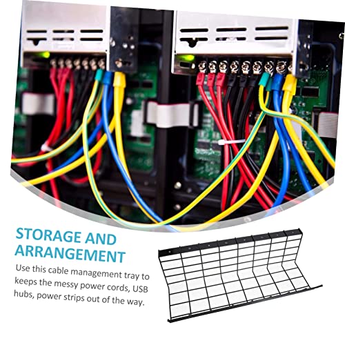 HOMSFOU Organizador de Cables Bajo Escritorio Racks de Almacenamiento de Hierro Versátil para Oficina en Casa y Armario Diseño Ventilado miniatura 3