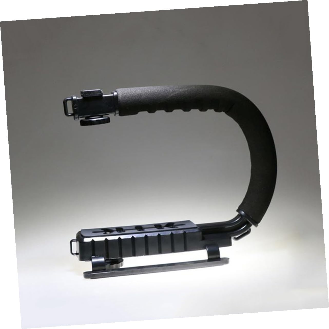 Stabilizzatore per Fotocamera Video Portatile Nero, Impugnatura | C-type e U-type, per Riprese a Bassa Angolazione e Selfie Grip, Plastica e Spugna