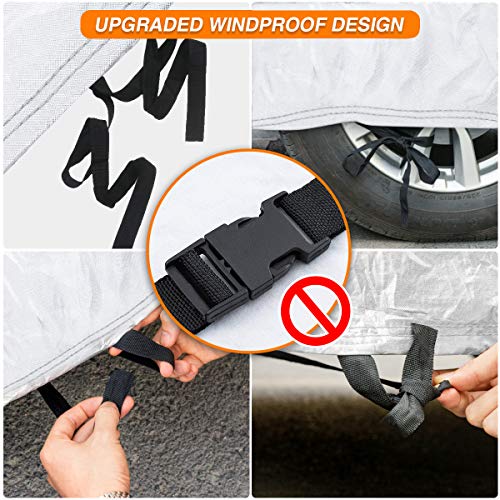 Audew 6 Layers Truck Cover, All Weather Car Cover for Pickup Truck, Snowproof Waterproof Windproof Dustproof UV Protection Universal Car Covers for Truck, Fits up to 246''