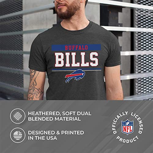 Team Fan Apparel Nfl Short Sleeve Charcoal T Shirt, Adult Sports Tee, Team Gear For Men And Women (Buffalo Bills - Black, Adu #TOP4