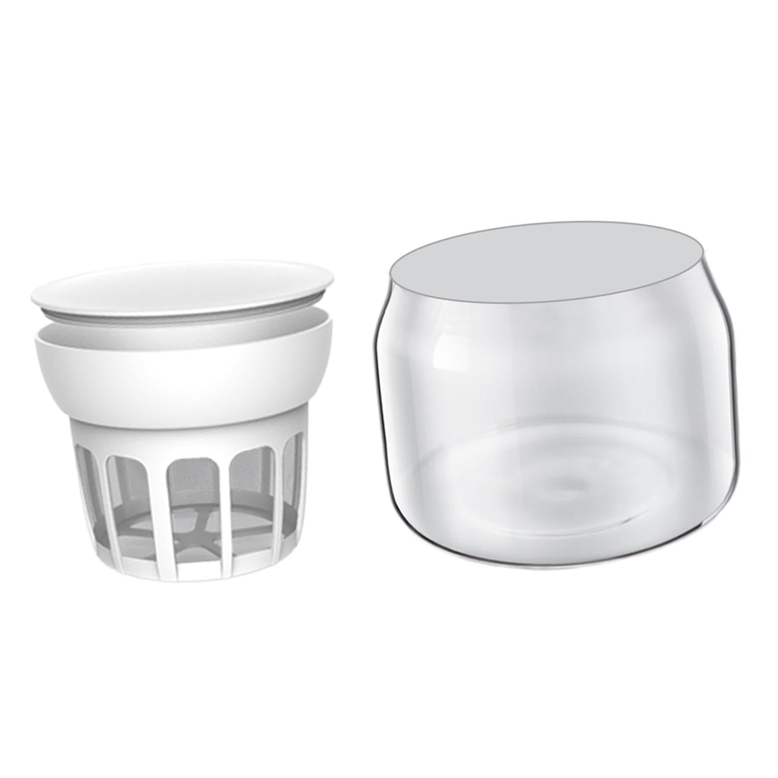 Tarros de Vidrio Transparente, Recipiente de Vidrio para Yogur, Tarros de Vidrio de Repuesto para Pudín Y Yogur, Recipiente de Vidrio para Leche, Botella y Filtro, Individual