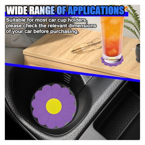 2PCS Portavasos para Auto en Silicona Forma Flor Morado miniatura 5