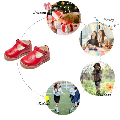 Image of Felix & Flora Toddler Girl Mary Jane Dress Shoes - School Oxford Flats for Girl Party Shoes.