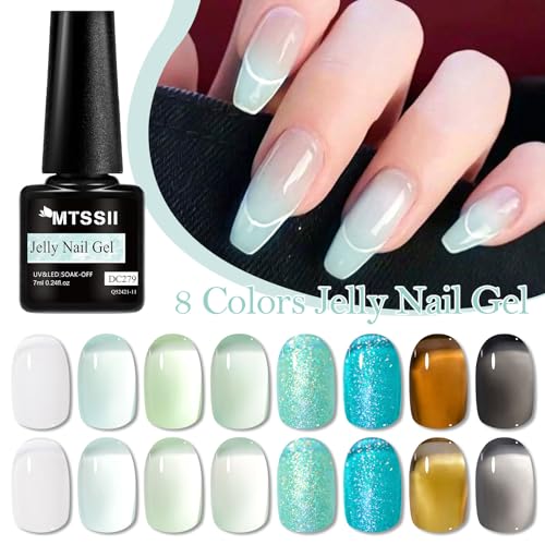 Set de esmaltes de gel MTSSII Jelly Crystal 8 colores miniatura 3
