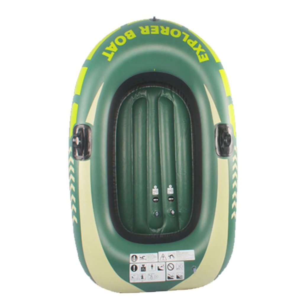 Bateau Gonflable Ensemble De Bateaux Gonflables Épaissis Bateaux À Rames pour Enfants Une Personne PVC Gonflable Dingy Bateau pour La Pêche en Bateau Ou Jouer sur Les Lac, Vert
