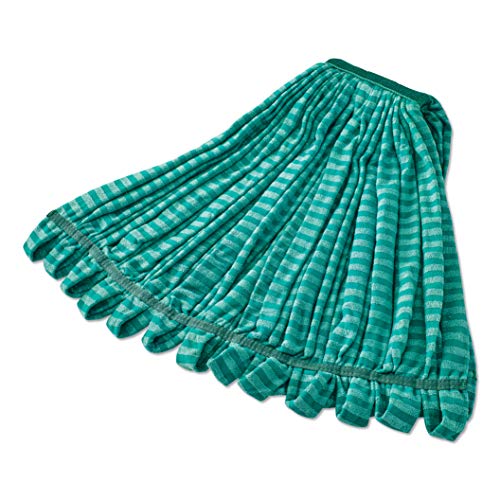 Rubbermaid Commercial Products Web Foot Microfiber Tube Mop Head Replacement Large Green Heavy Duty Industrial Wet Mop For Floor Cleaning Office/School/Stadium/Lobby/Restaurant image 2
