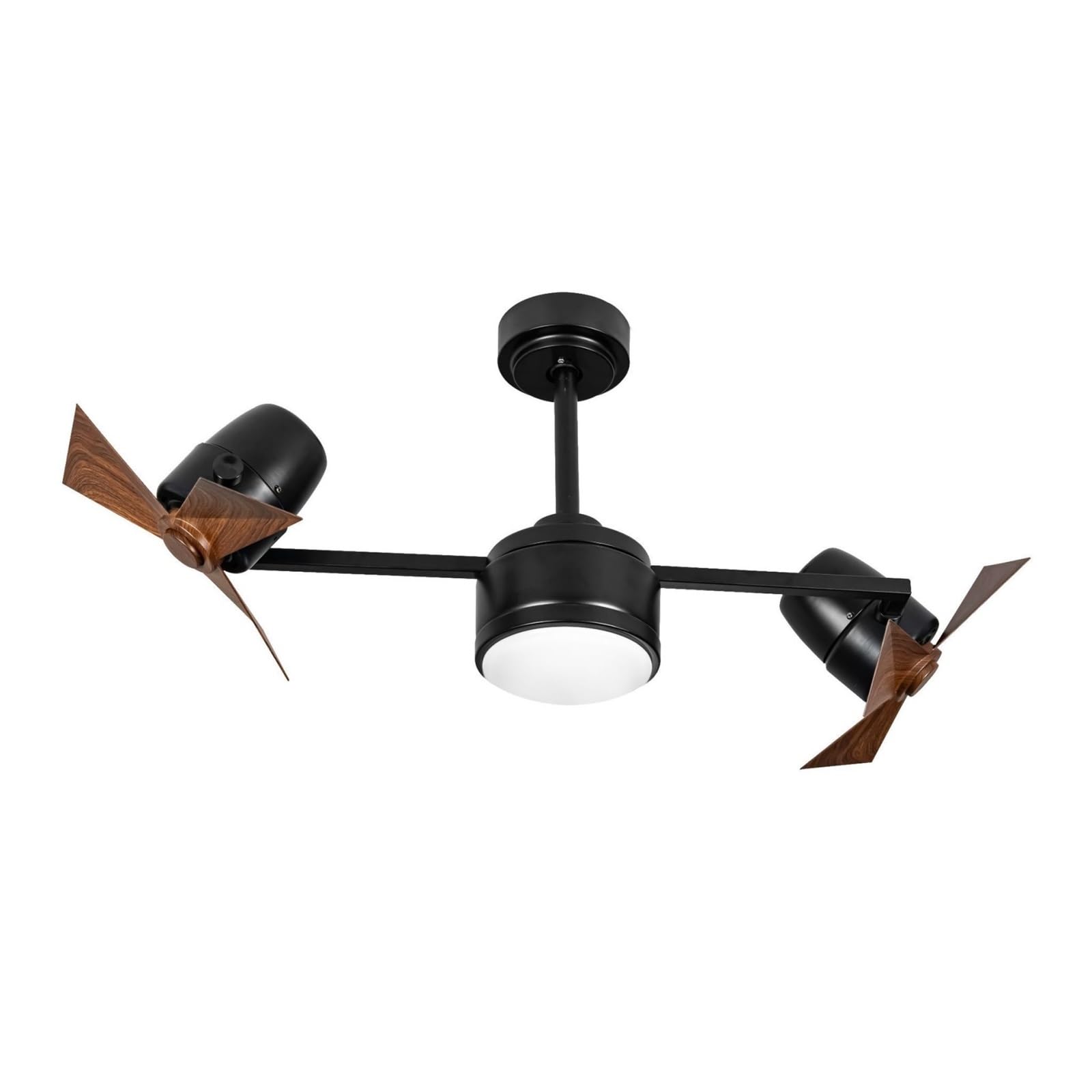 ERETYRET Rotating Shaking Head Double Fan Lamp Restaurant Ceiling Advanced Wind Quiet Cooling(Black)