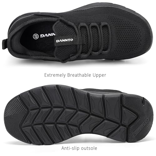 Image of Dannto Women's Running Shoes Hands-Free Slip On Breathable Knit Walking Sneakers Non-Slip for Work Gym & Casual