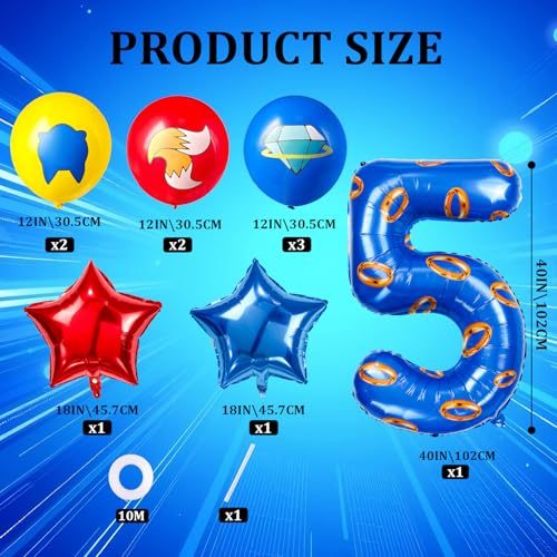 Image of number 40 inch blue and gold ring balloon set birthday number decoration aluminum film balloon suitable for boys and girls blue theme party cartoon party decoration supplies (5)