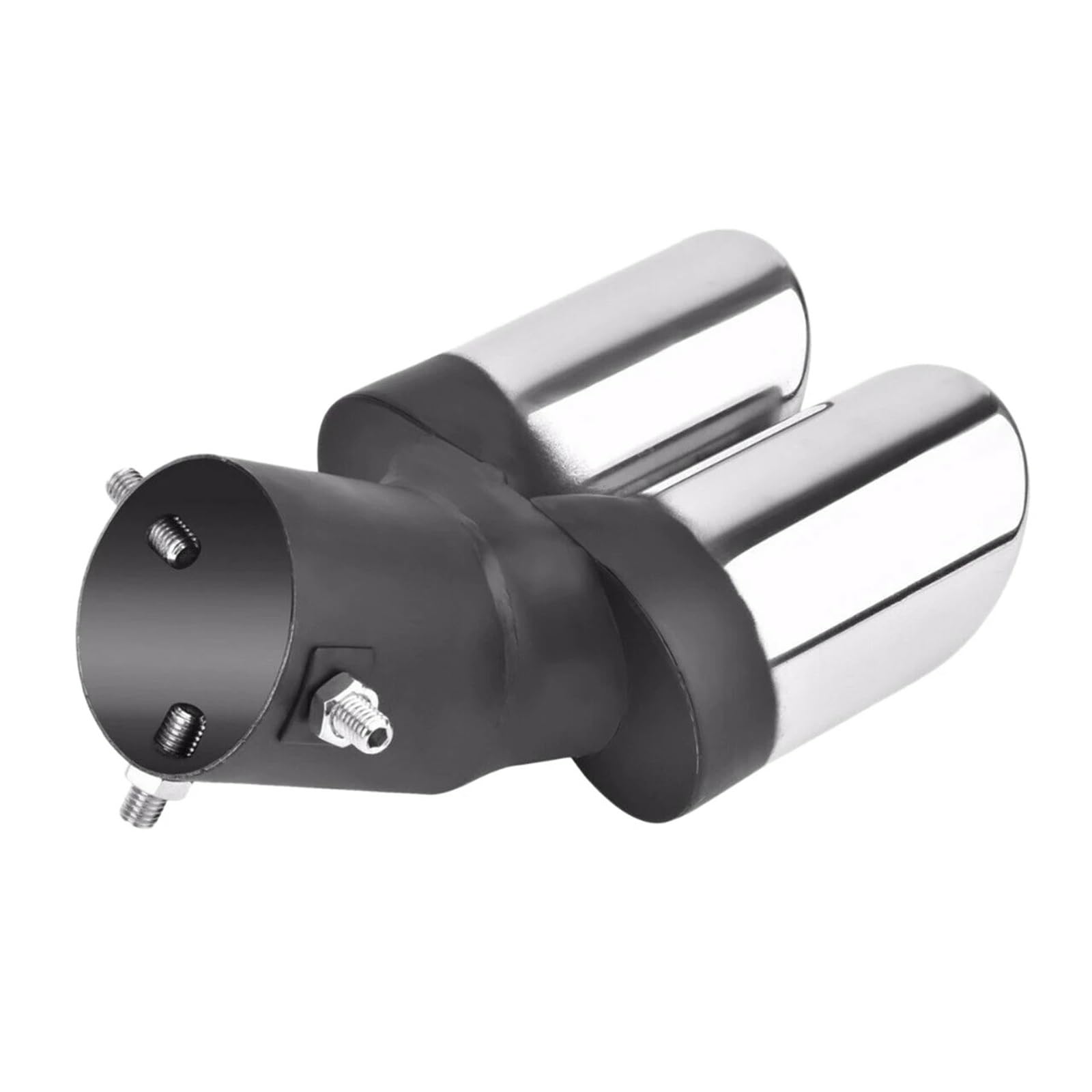 Cola Tubo Escape Silenciador De Tubo De Escape Universal De Acero Inoxidable De 63 Mm con Doble Salida para Coche Tubo De Escape con Rejilla Negra Terminal De Escape