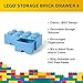 LEGO Brick Drawer, 8 Knobs, 2 Drawers, Stackable Storage Box, Light Royal Blue