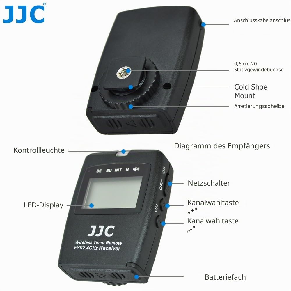 JJC Kabelloser Intervalometer, Timer, Fernbedienung, kabelgebundenes Auslöserkabel für Panasonic Lumix S9 G100D spiegellose Kamera