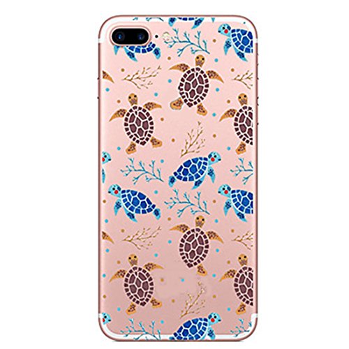 Inonler Lindo Lindo bebé Azul Tortuga Animales Marinos, Suave, t Transparente patrón Funda, Funda Plata