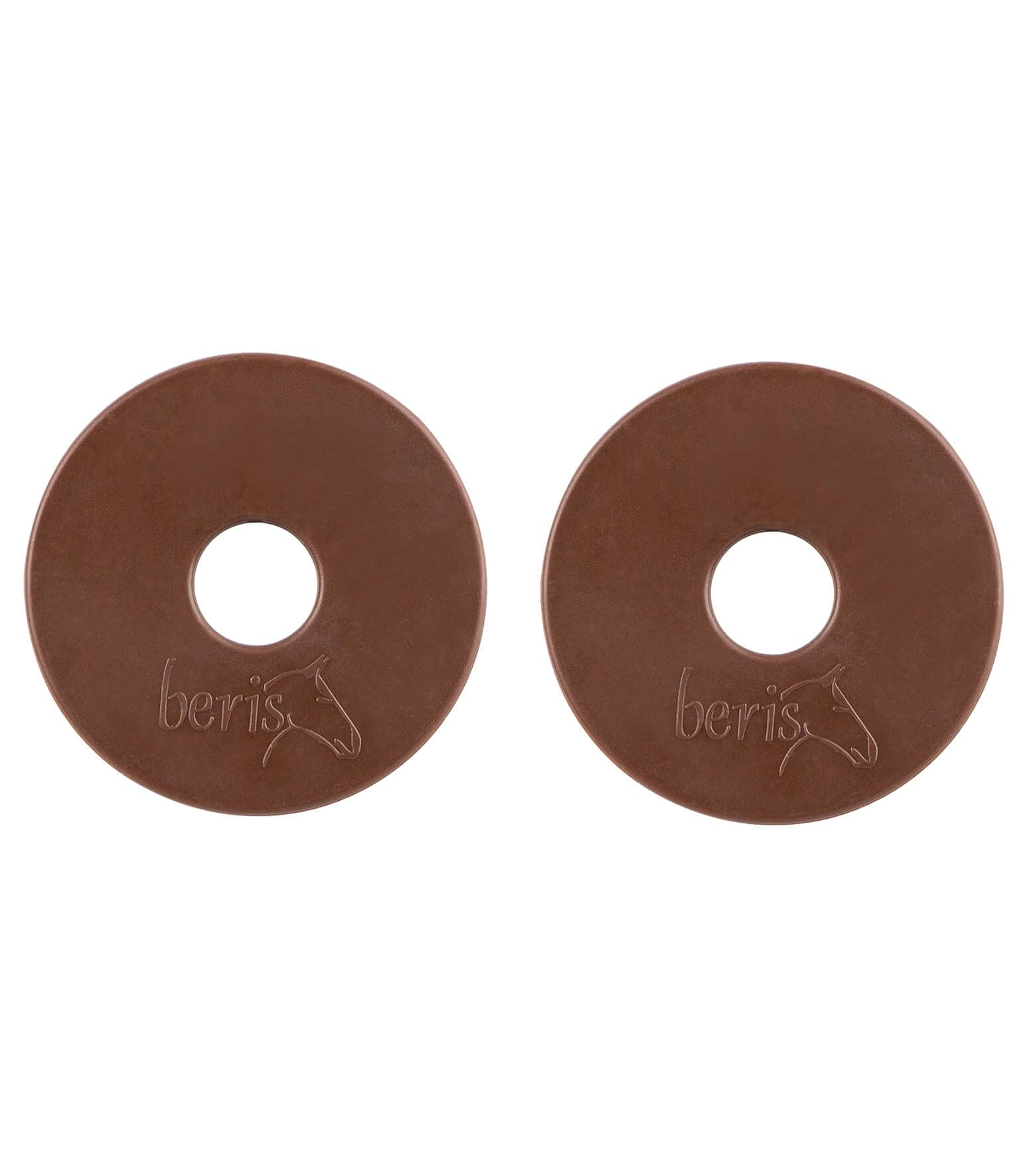 Beris Lot de 2 rondelles de mors plates en caoutchouc marron 70 mm 20 mm
