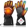 Loowoko Gants Chauffants avec Batterie 7.4v 3000mah × 2, 3 Niveaux de Chauffage, imperméables, écran Tactile, Gant Chauffant USB pour Le Travail en extérieur, Moto, Velo, Ski, Escalade, randonnée