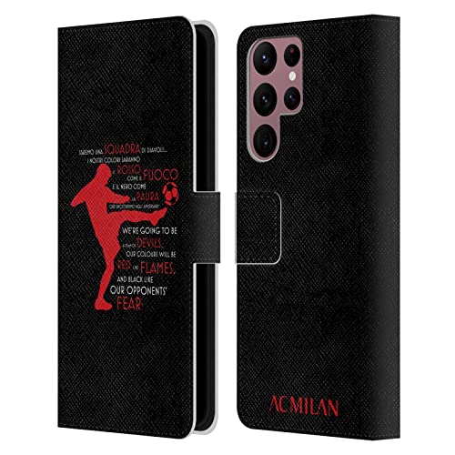 Carcasa cuero tipo libro compatible con Samsung Galaxy S22 Ultra 5G AC Milan